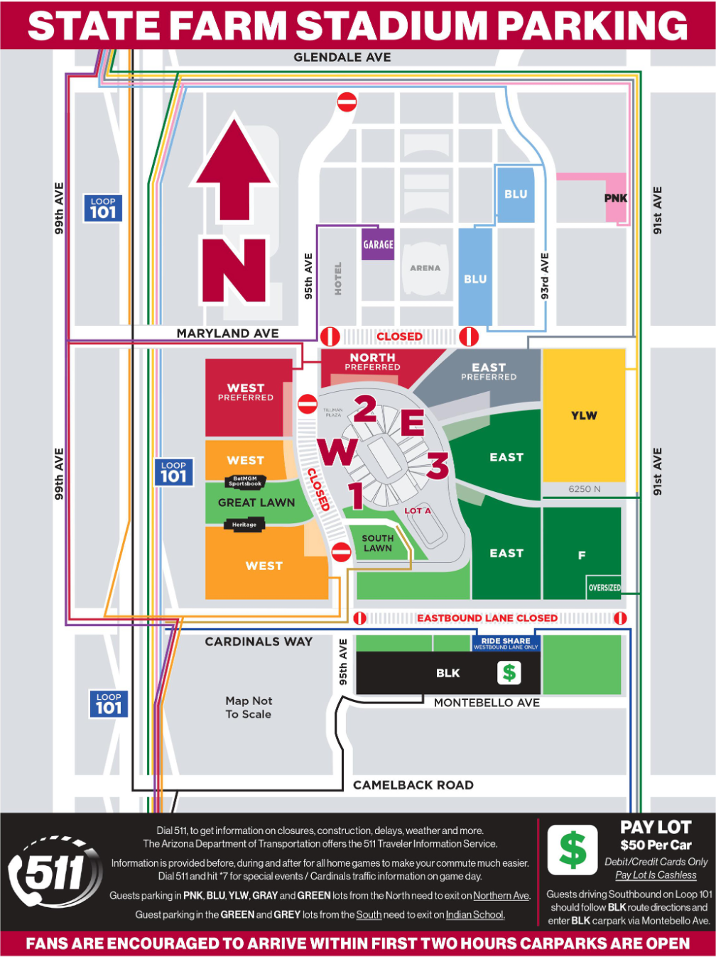 Arizona Cardinals Parking Map 2024.png